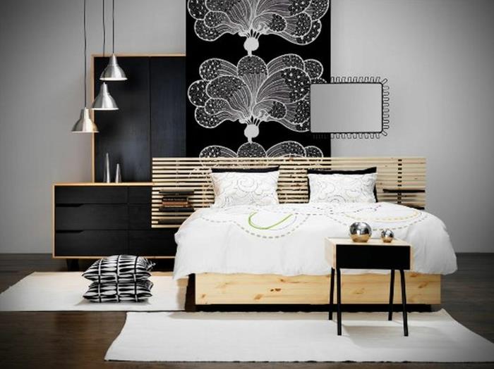 וילונות חדר שינה בעיצוב חדר שינה קטן תאורה עקיפה Ikea מסוגננת בהירה 10