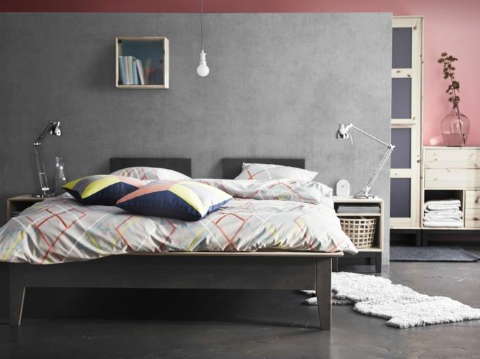 וילונות חדר שינה בעיצוב חדר שינה קטן תאורה עקיפה Ikea מסוגננת 11