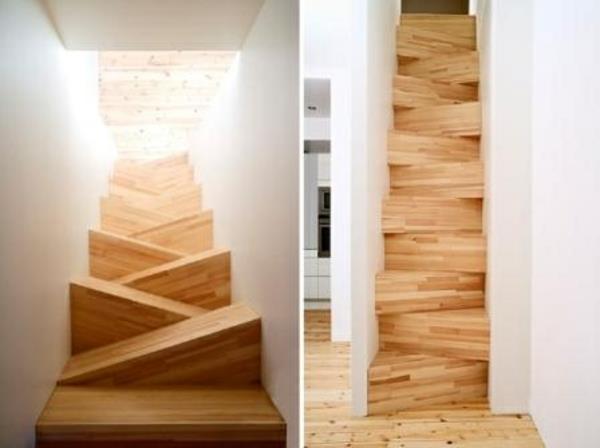 עיצוב מדרגות עץ מסובך