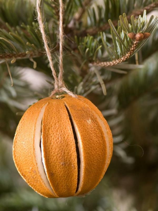 כדור מקשט עץ עץ חג המולד מקליפת תפוז