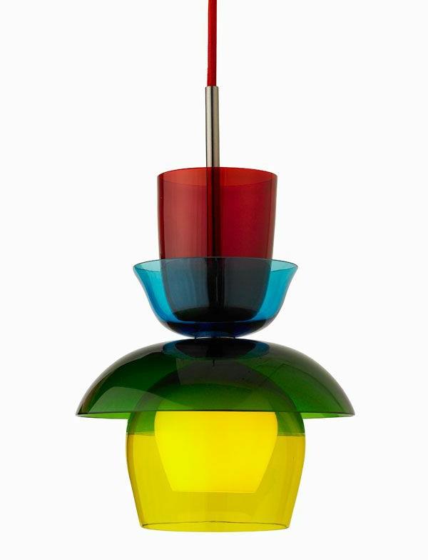 אהילים זכוכית מנורת תלייה Oggetti בצבע