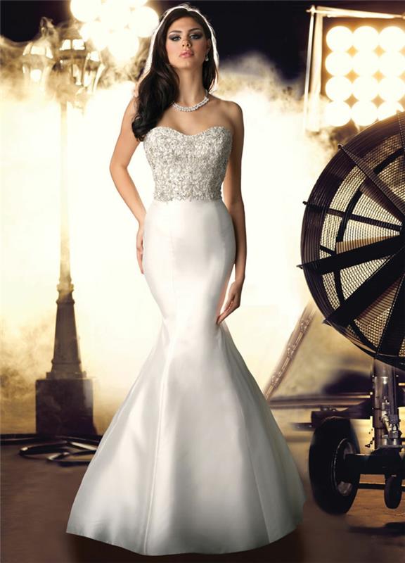 שמלות ארוכות שמלת קוקטייל שמלת כלה אלגנטית עיצוב אלגנטי לבן