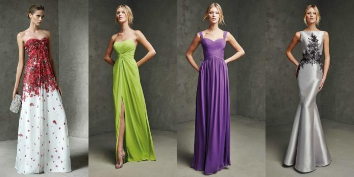 שמלות ארוכות שמלת קוקטייל שמלה אלגנטית דפוס פרח סגול ירוק ניאון עיצובים אלגנטיים טרנדים