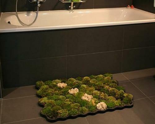 שטיח אמבטיה חי ירוק עיצוב מקורי אמבטיה מובנית כהה