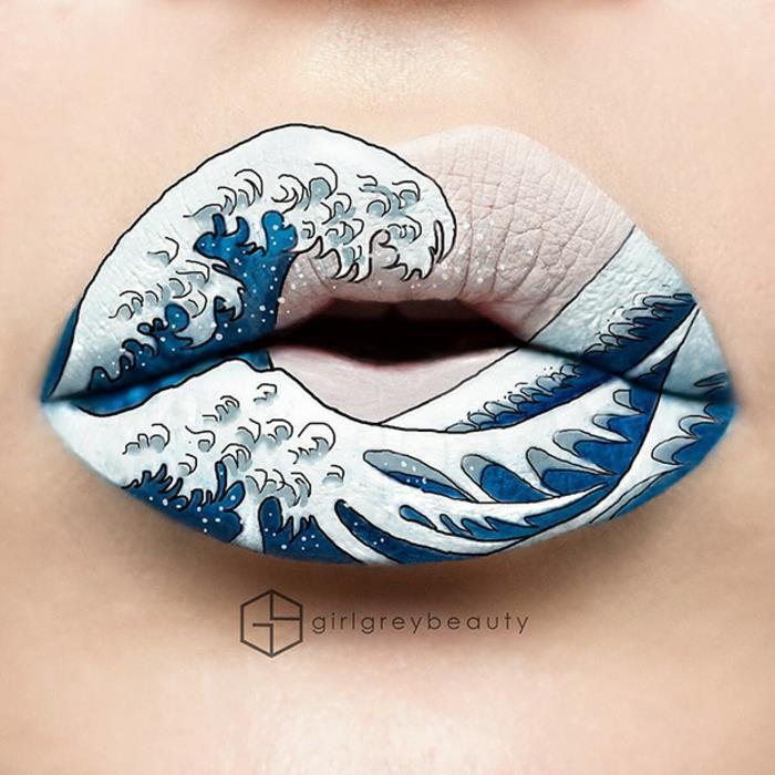 איפור שפתיים אנדריאה קנה שלג כחול לבן