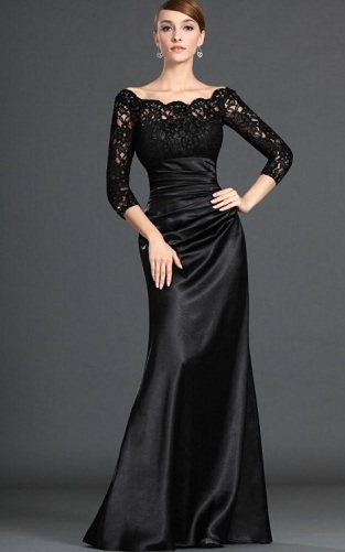 Vestido de diseñador formal negro