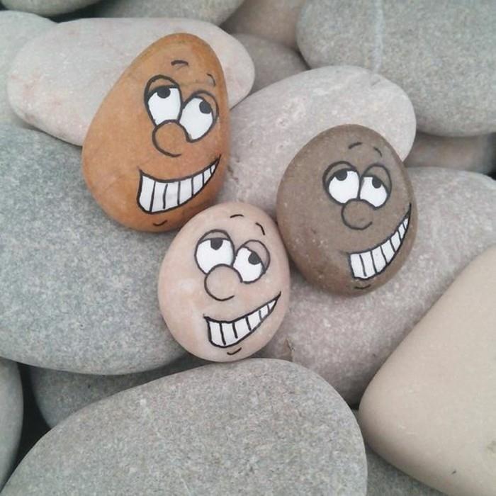פרצופים מצחיקים שציירו אבנים בקלות