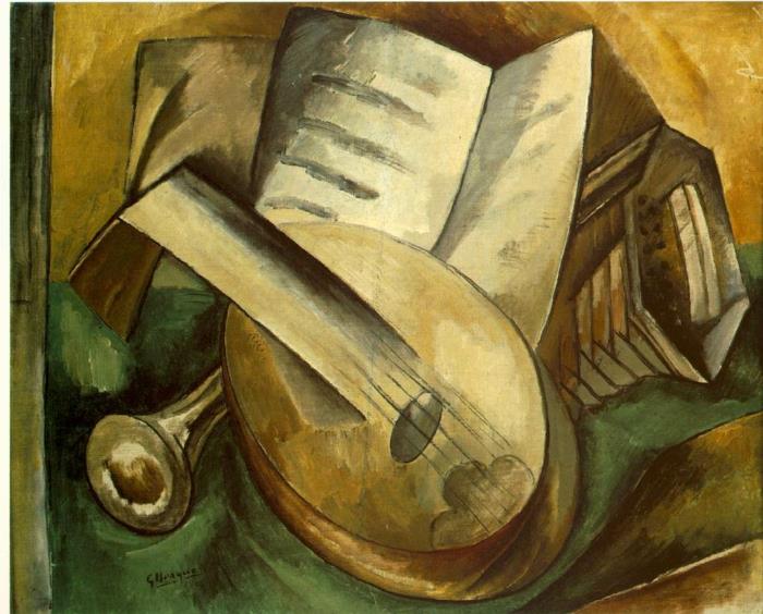 הצייר ז'ורז 'בראק מאפיינים של קוביזם אמנותי