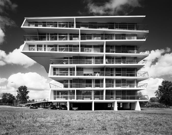 בניין בית מוצק ברוטאליזם אדריכלות חזית בטון מודרנית le corbusier citrohan