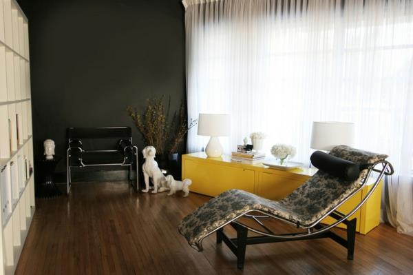 עיצוב רעיונות צבע עיצוב רהיטים צבע קיר צהוב מעצב ריהוט מזנון מודרני