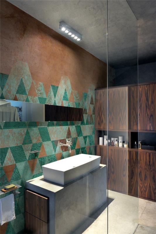 עיצוב חדר אמבטיה בעיצוב מודרני עם ריהוט קיר