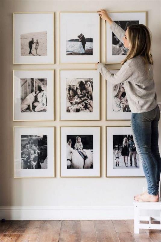 עיצוב קיר צילום מודרני תמונות משפחתיות מציגות רגעים אהובים
