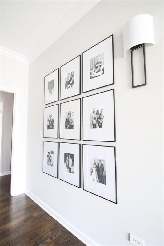 עיצוב קיר צילום מודרני פריסה קלאסית בשחור לבן