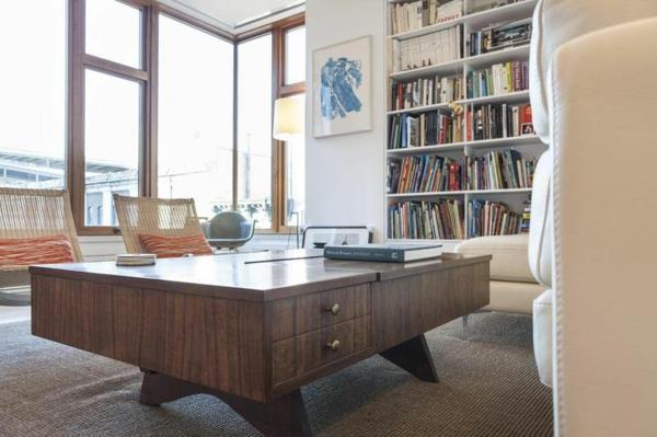 דירה מודרנית בסלון SoHo שולחן מגירות מוצק