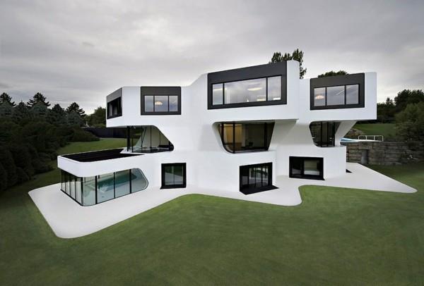 אדריכלות מודרנית עיצוב חזית שחור ולבן