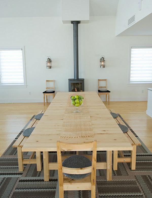 חדר אוכל מודרני בסגנון סקנדינבי שולחן עץ כסא עץ