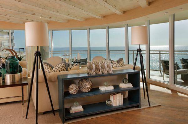 מנורת רצפה מודרנית מעצבת רעיון חלון חוף ים