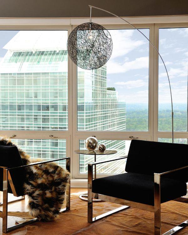מנורת רצפה מודרנית מעצבת רעיון מסגרת מתכת רזה