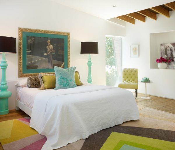מנורת רצפה מודרנית מעצבת רעיון חדר שינה צבעוני ושובב