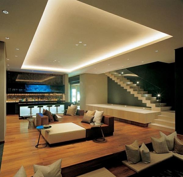 מדרגות מודרניות סלון מעקה זכוכית ספה לזרוק בר כריות