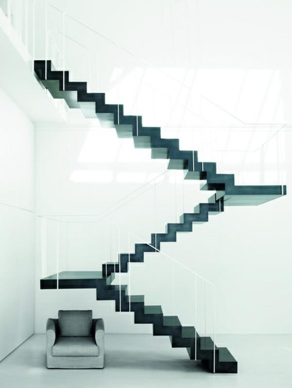 חדר מדרגות מודרני z עיצוב לבן