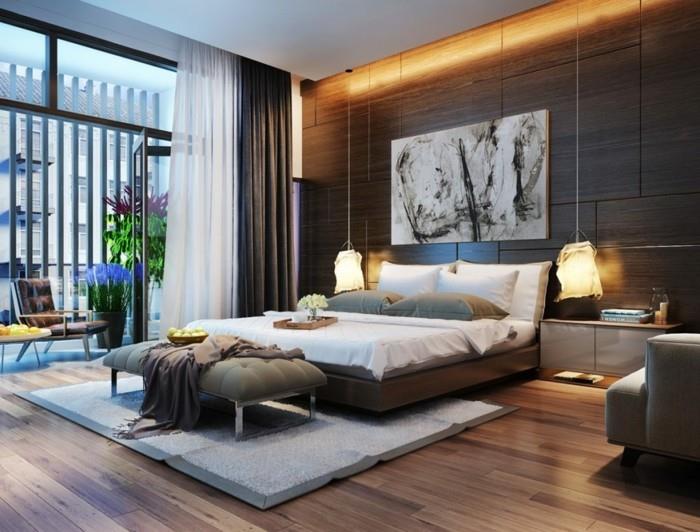 חדר שינה מודרני תאורה עקיפה שטיח אפור בהיר