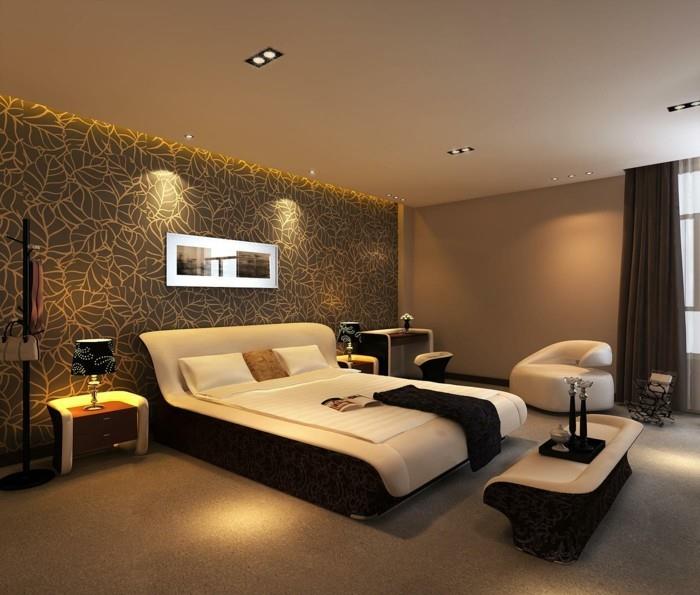 חדר שינה מודרני תאורה עקיפה שטיחים מקיר לקיר וילונות אטומים