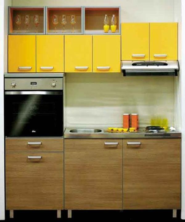 רעיונות לעיצוב מטבח מודולרי מבטאים צהובים למטבח