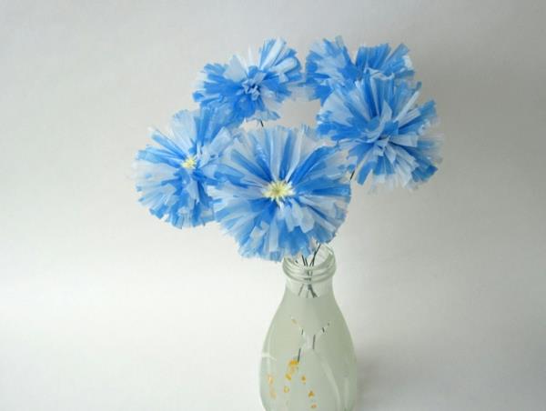 צריכה בת קיימא פרחים כחולים עדינים שקיות ניילון