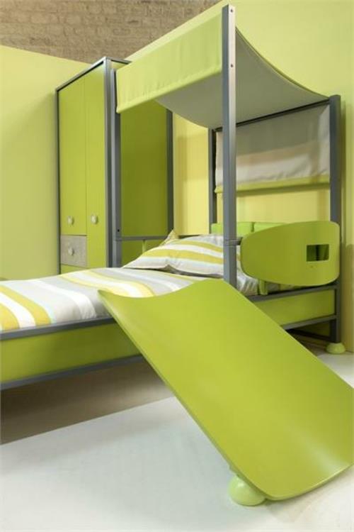 חדר ילדים מודרני חדש כיסוי מיטה עם פס ירוק