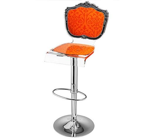 עיצובים של כסאות בר כתומים עם משענת גב מתכווננת קלאסית