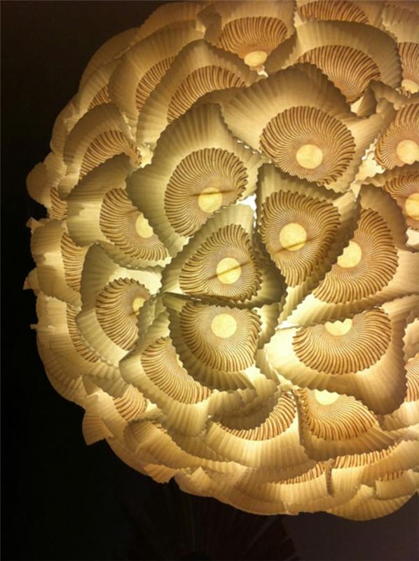 מנורות נייר מנורה תלויה צורות אורגניות