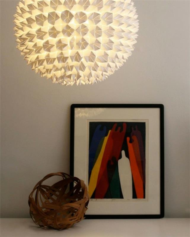 מנורות נייר מנורה תלויה דגם אוריגמי עגול