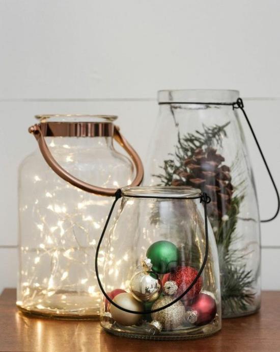 כוסות קישוטי חג המולד פוריסטיות אורות פיות קונוסים