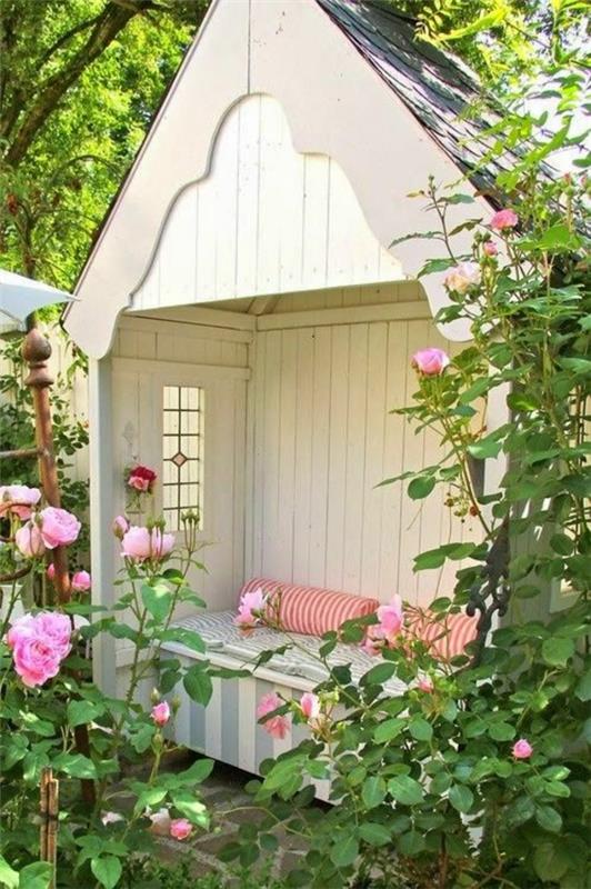 עיצוב גן ורדים עיצוב אנגלי גן סככת כריות מושב