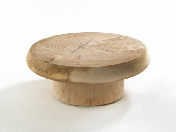 שולחן קפה כפרי מעץ מלא בעיצוב פשוט