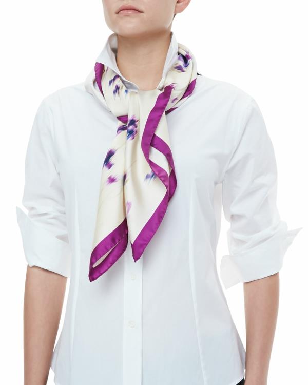 עניבה צעיף חולצה לבנה אופנת נשים אלגנטית