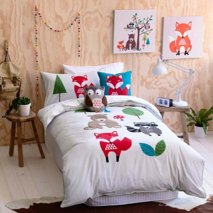 חדר שינה לקשט מצעים יפים בעלי חיים בחדר ילדים