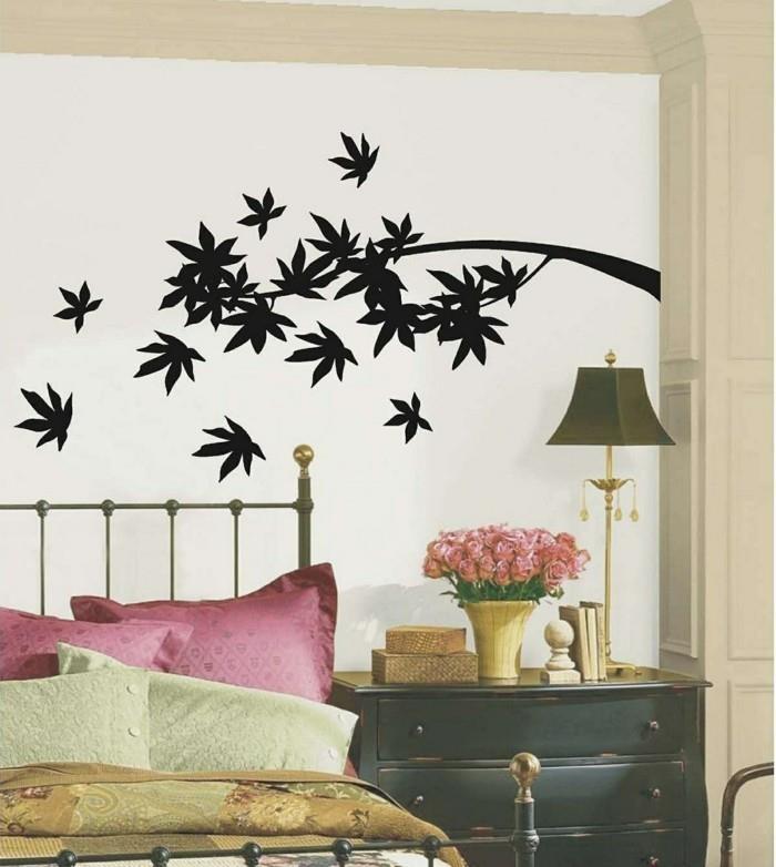 חדר שינה רעיונות עיצוב קיר עיצוב קישוט פרח יפה לקיר
