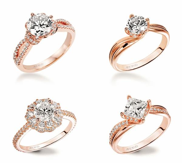 טבעת אירוסין יפה זהב אדום הצעת נישואין רומנטית אירוסין טבעת יהלום