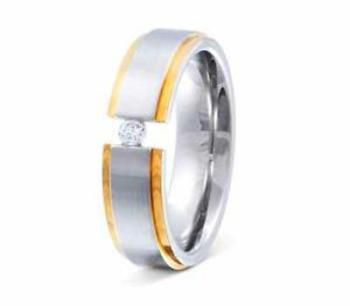 טבעת אירוסין יפה-זהב-לבן-זהב-קצה יהלום