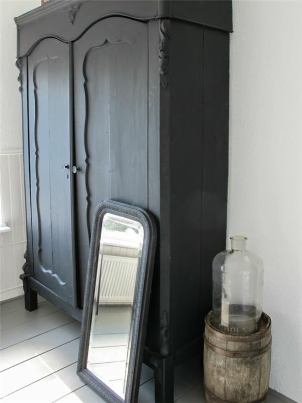 מלתחה שחורה בסגנון וינטג 'רעיונות בית למראה חדר שינה