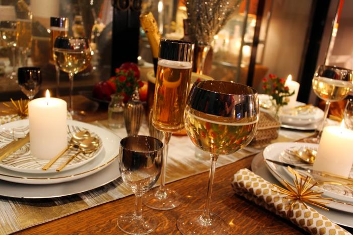 רעיונות דקו מסיבת ערב ראש השנה קישוט שולחן קישוט שולחן קישוט שולחן ערב ראש השנה זכוכית זהב