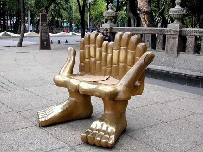 ספסל ייחודי עיר ספסל ידיים רגליים