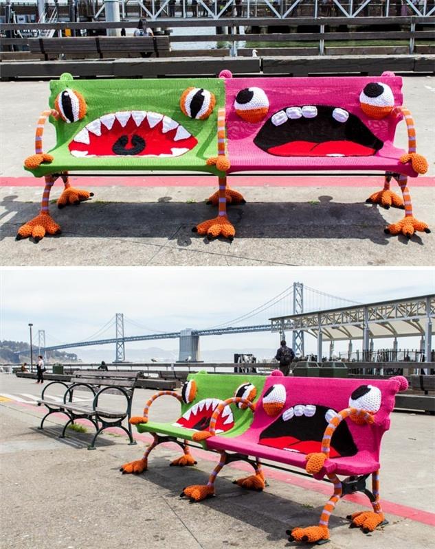 ספסל רעיונות ספסלי עיר צבעוניים מצחיק מעבורת כיכר ca