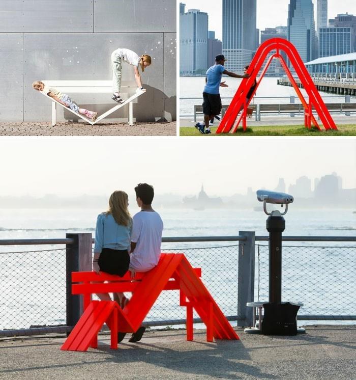 ספסלים יצירתיים ספסלים עירוניים ניו יורק