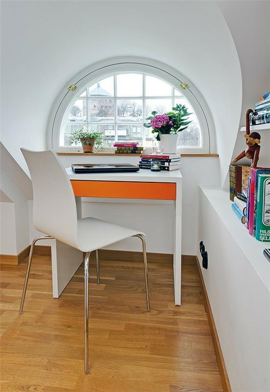 רעיון שולחן סקנדינבי בית בצבע כתום מודרני