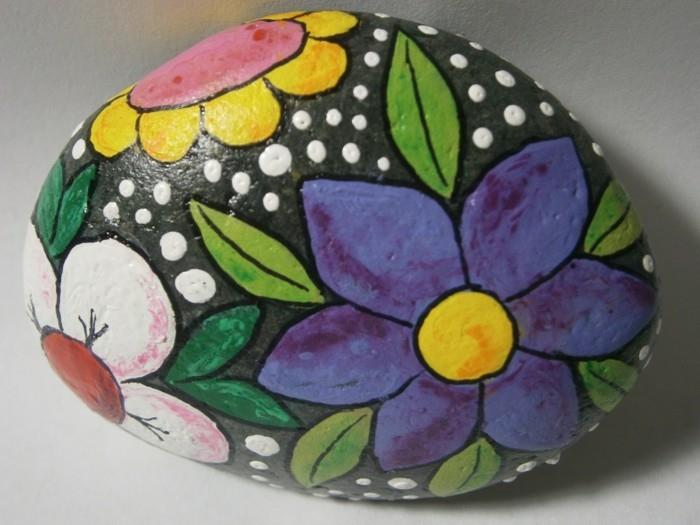 קיץ פרחי ציור אבנים רעיונות ציור רעיונות יצירה עם צבעים