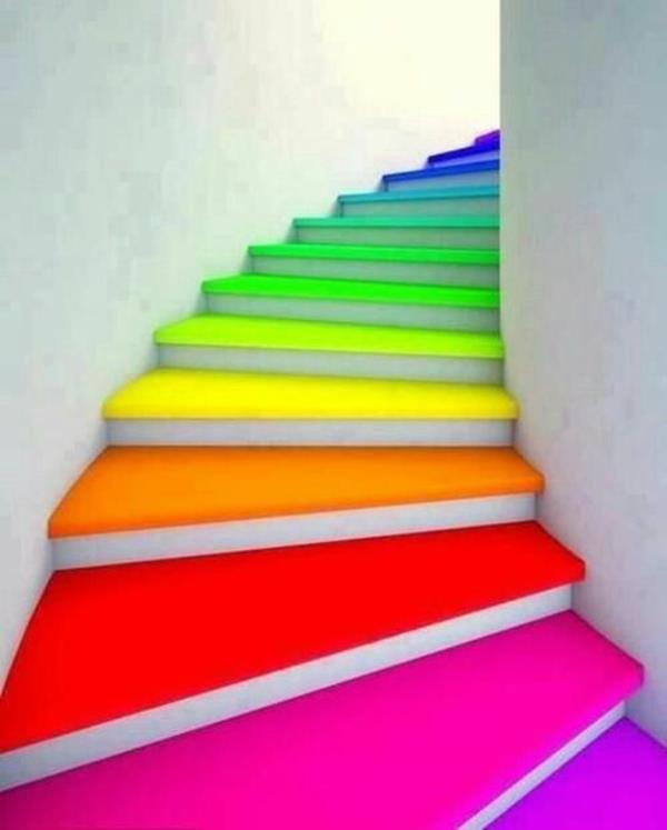 צבעי ניאון במדרגות קישוט