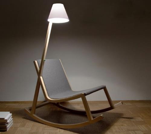 מנורת רצפה כיסא עץ להירגע רעיון גינה